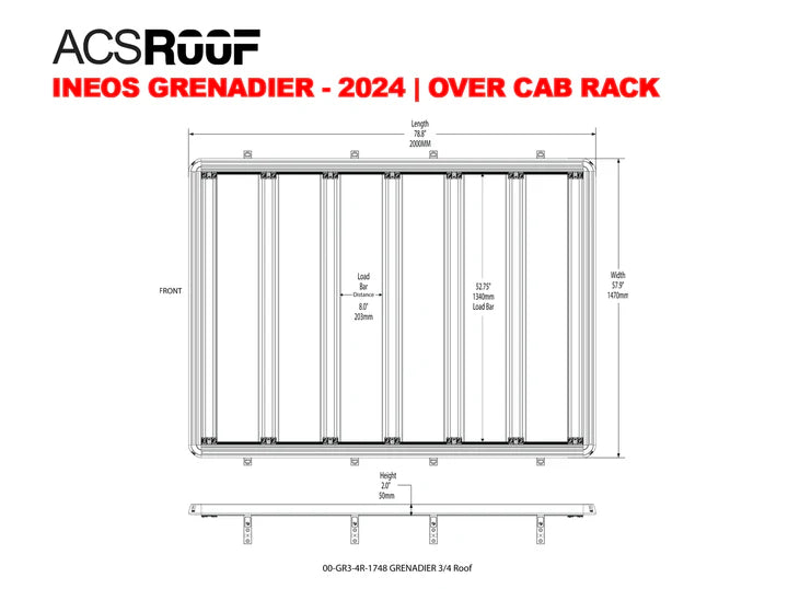 Ineos Grenadier ACS Roof 3/4 Platform Rack