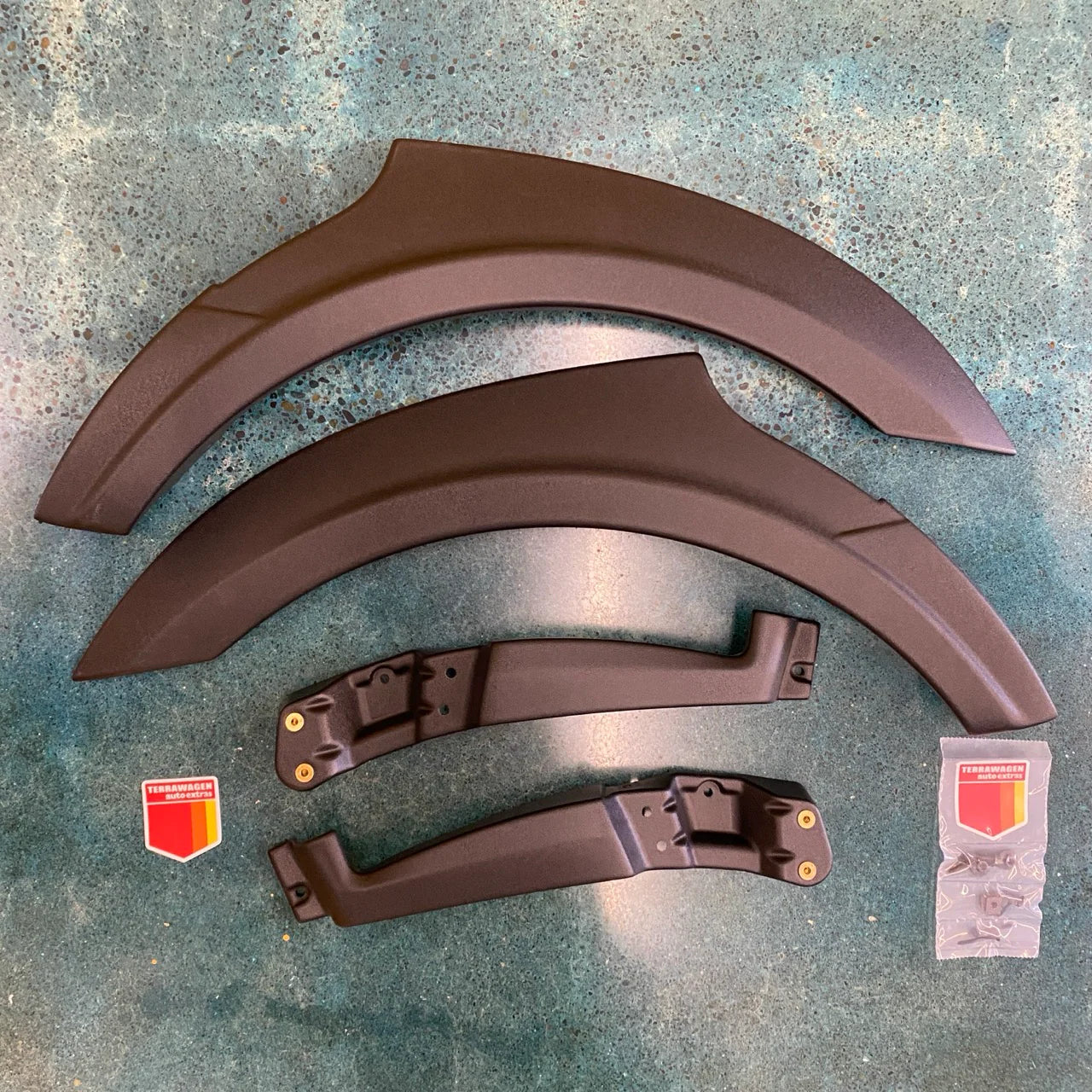Rally Raider front + rear kit with brackets and hardware – full spread