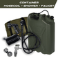 TrailWash portable shower and rinse system with green Scepter can and accessories